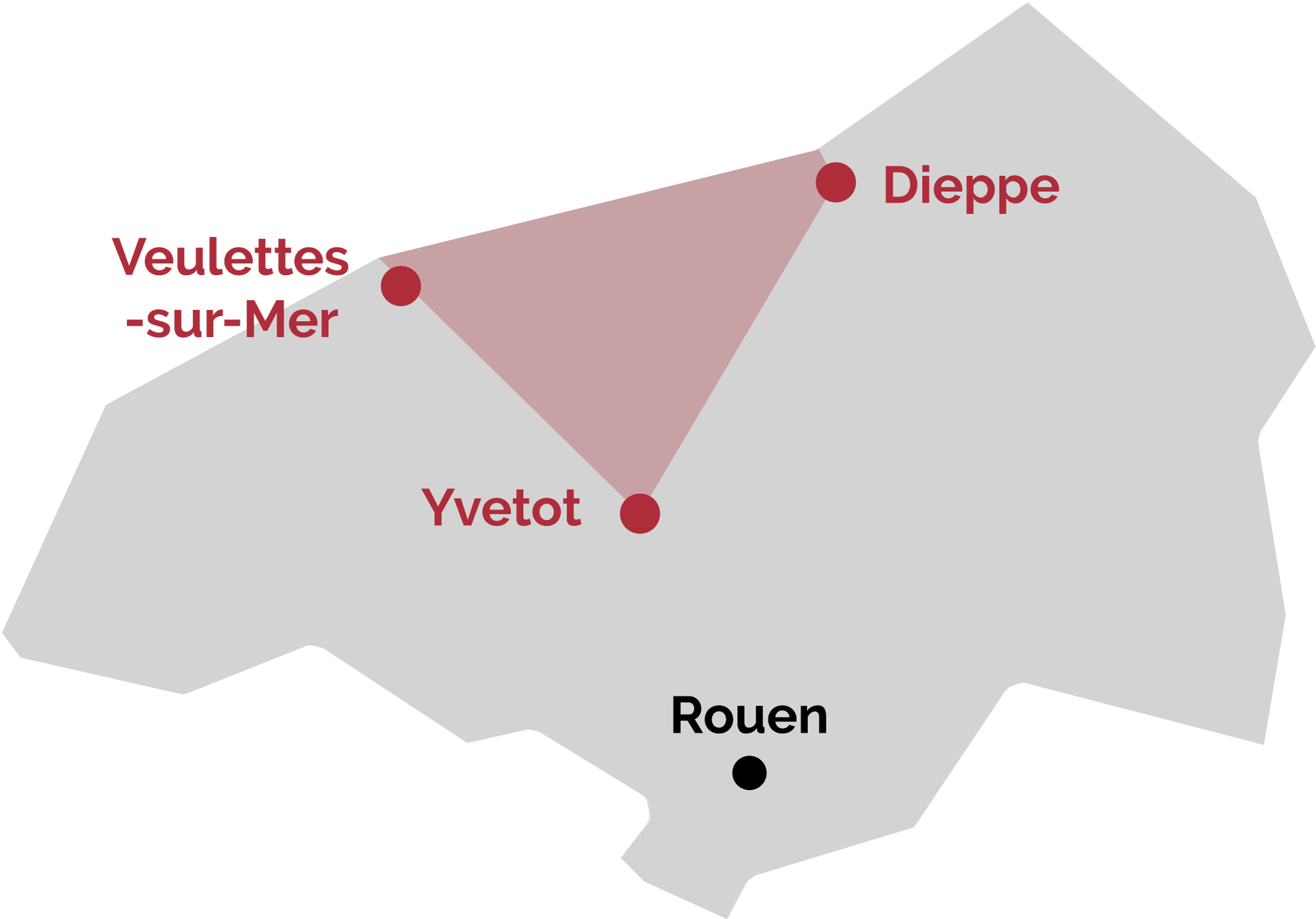 Carte Dieppe - Veulettes sur mer - Yvetot